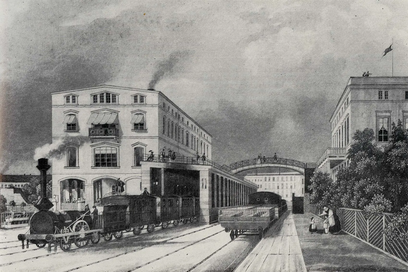 Potsdamer Bahnhof in Berlin 1843